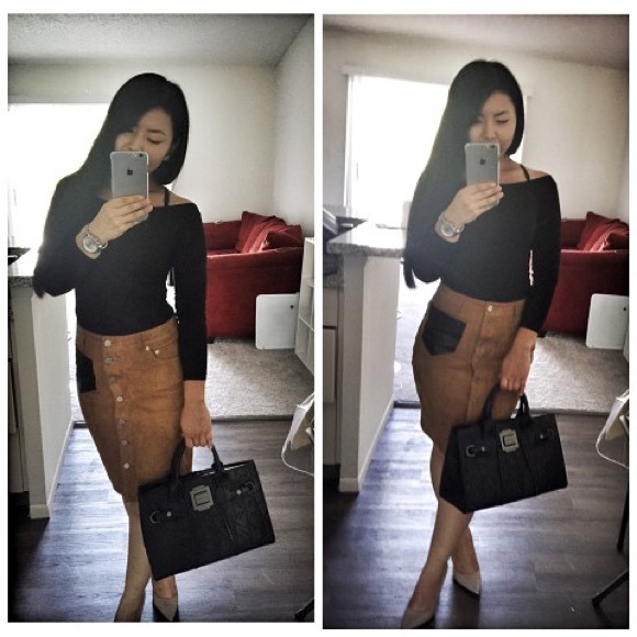 Allsaints suede pencil skirt - Picture 5 of 5